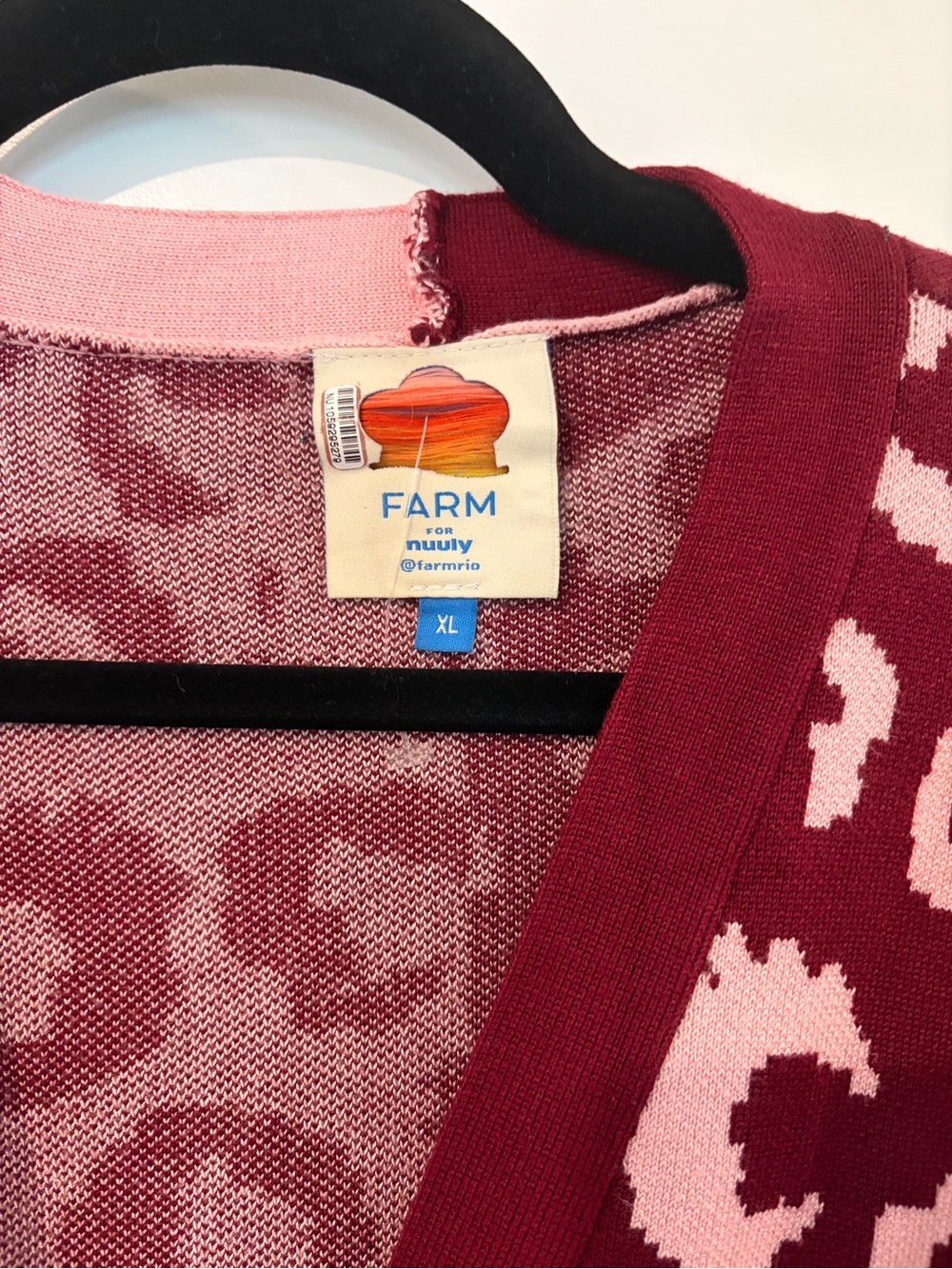 FARM Rio Pink & Burgundy Leopard Long Sleeve Knit Dress - Picture 5 of 8